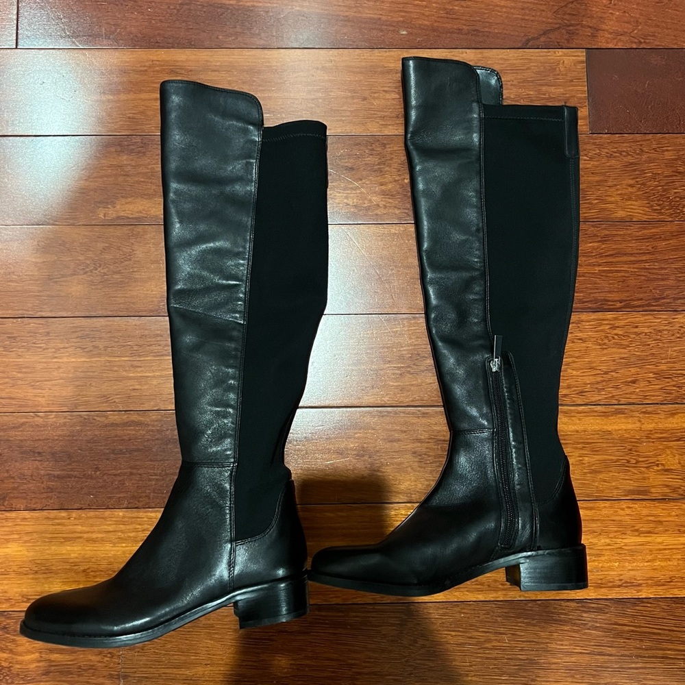 Vince Camuto Jevina Black Leather Knee High Boots Sz. 6.5